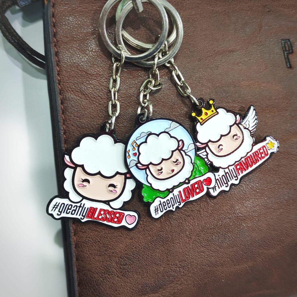 Greatly Blessed, Highly Favored and Deeply Loved Keychains